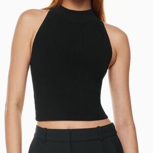 Aritzia Babaton Sculpt Knit Mockneck Halter Top